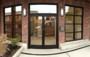 The door and windows with glass in house at Maryland