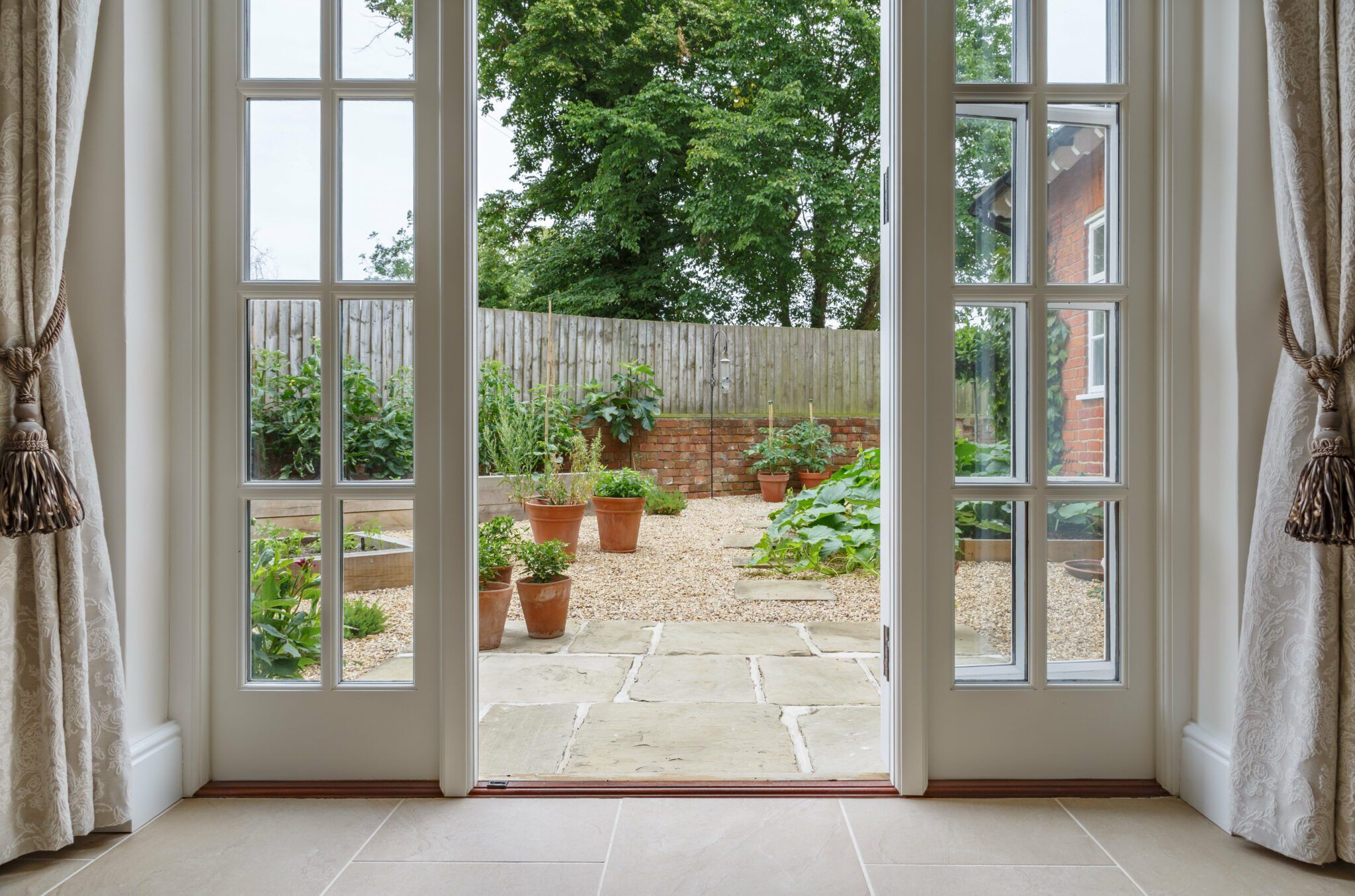 Paned patio door going to gravel patio